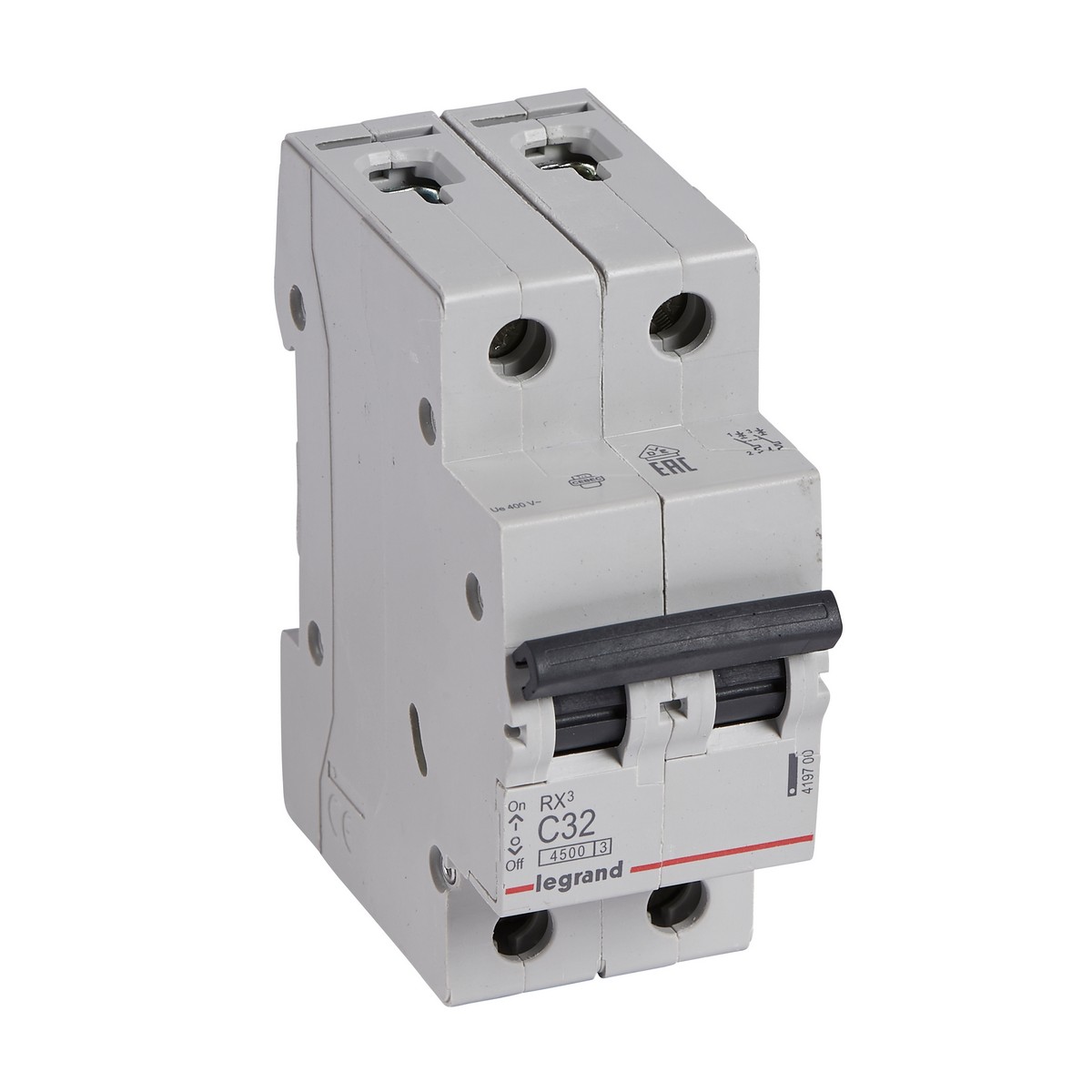 2 полюсные (двухполюсные) Автоматический выключатель Legrand RX3 2P 32A (С) 4,5kA 419700 