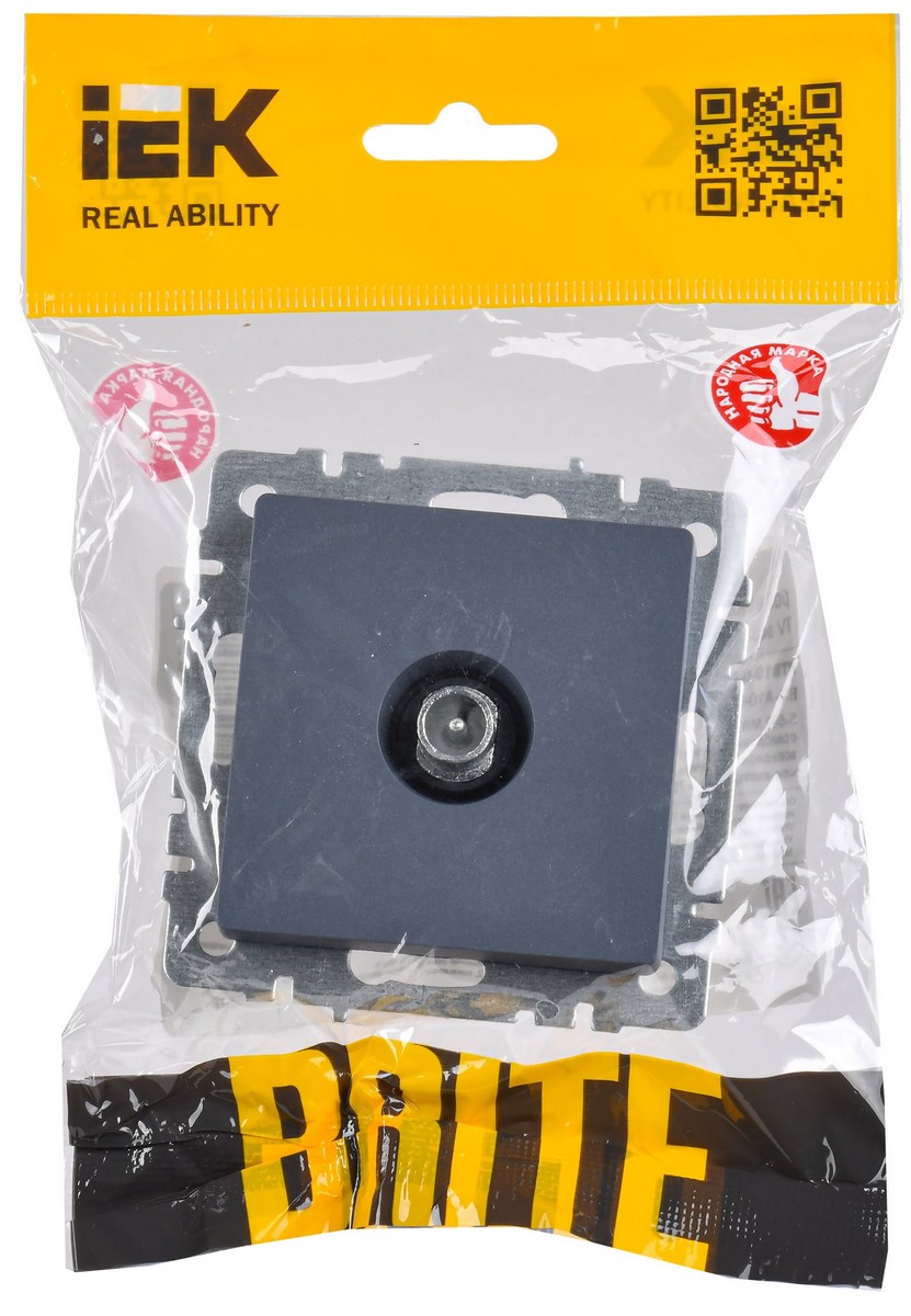 IEK Brite Маренго Розетка IEK BRITE TV проходная РТВ10-0-БрМ маренго BR-A10-P-K35