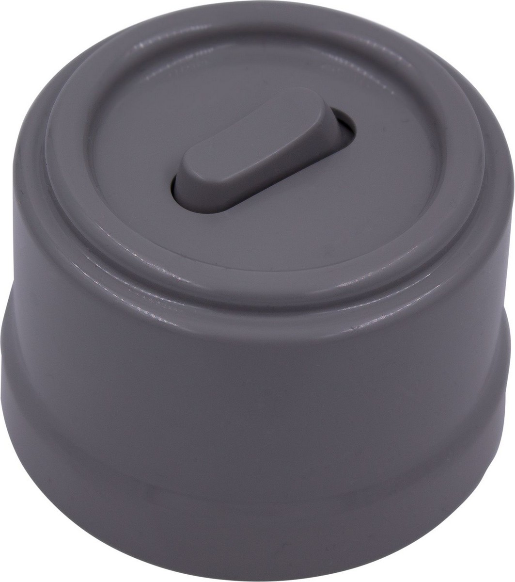 Bironi Лизетта - Ретро розетки и выключатели Выключатель BIRONI Лизетта Пластик Титан проходной 1-кл (клавишный) B1-221-26