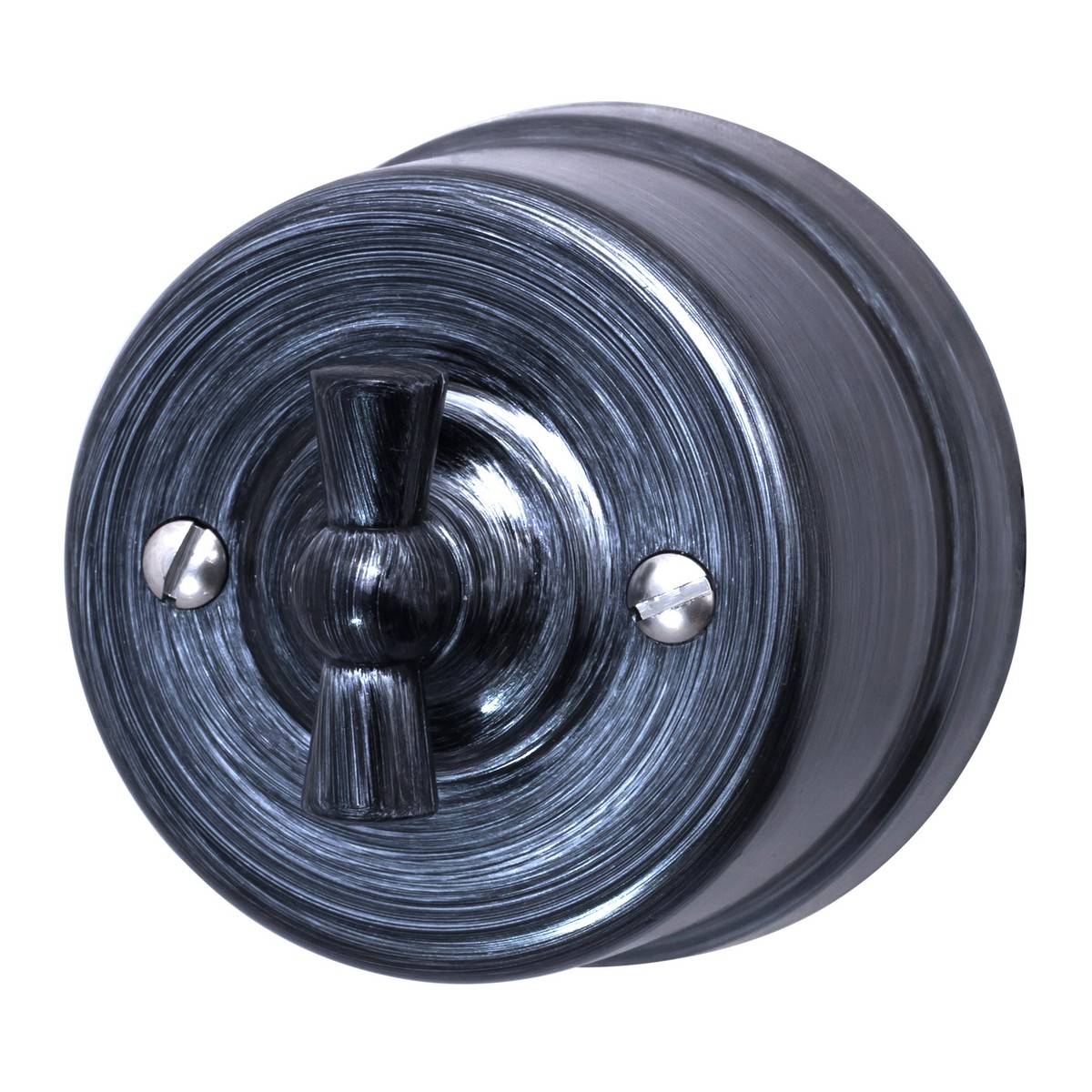 Bironi Лизетта - Ретро розетки и выключатели Выключатель 1-кл BIRONI Пластик Серебряный Век B1-200-11