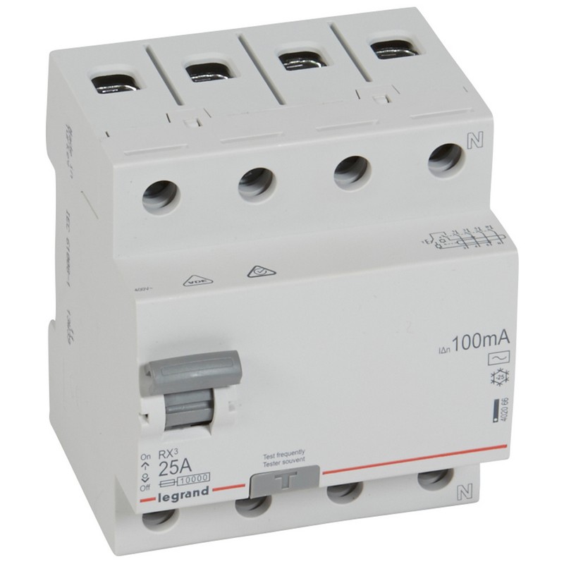 Legrand УЗО Legrand RX3 4P 25A 100mA (AC) 402066 
