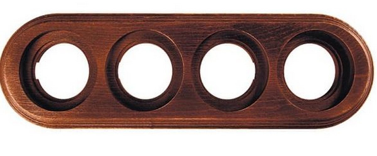 Bironi Лизетта - Ретро розетки и выключатели Рамка BIRONI Лизетта Бук Старое дерево 4-ая на бревно 240мм BFC24-640-17