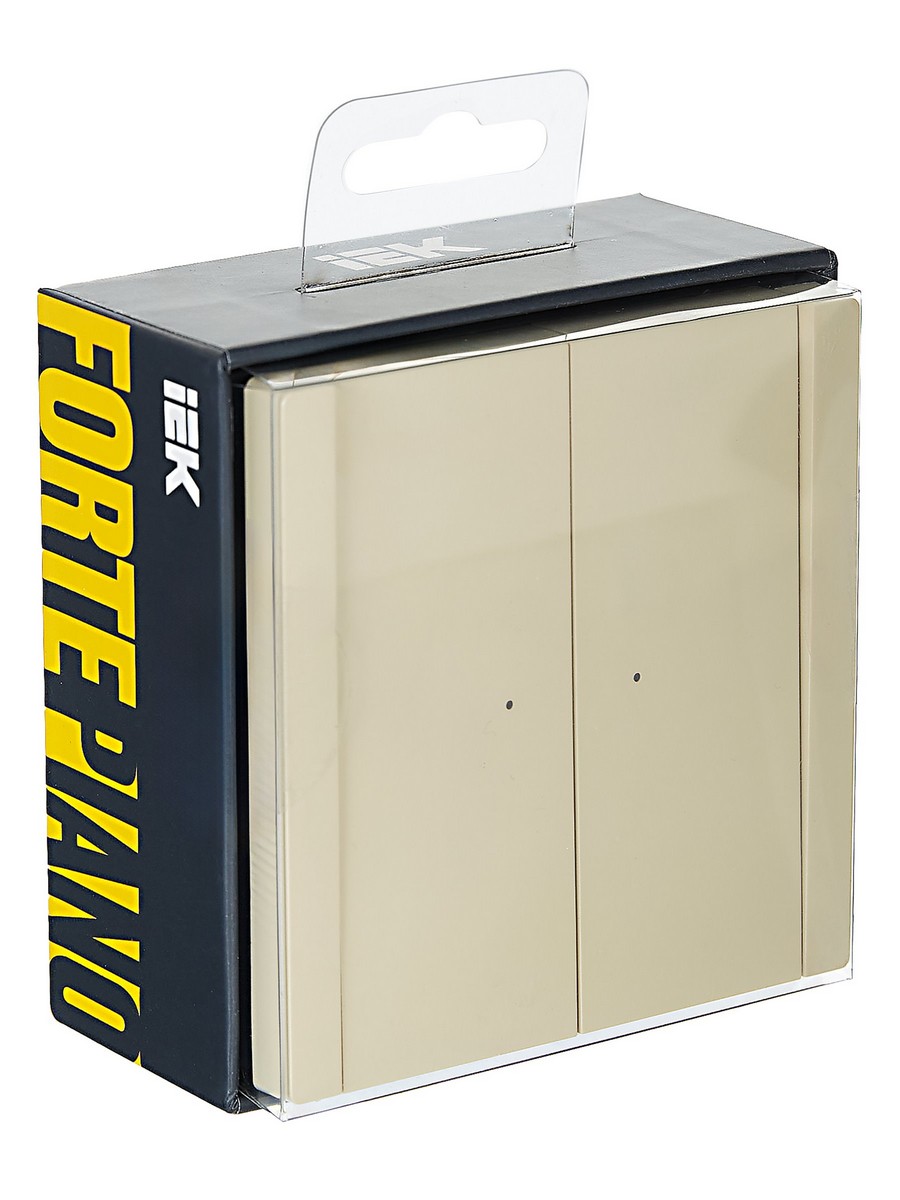 IEK FORTE&PIANO Ваниль Выключатель IEK FORTE&PIANO Ваниль 2-кл проходной с индикатором 10А FP408