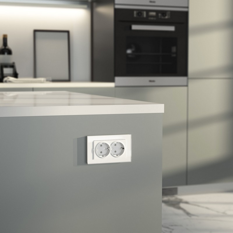 Werkel Белый матовый механизмы Розетка Werkel двойная с заземлением (белый матовый) W1172061