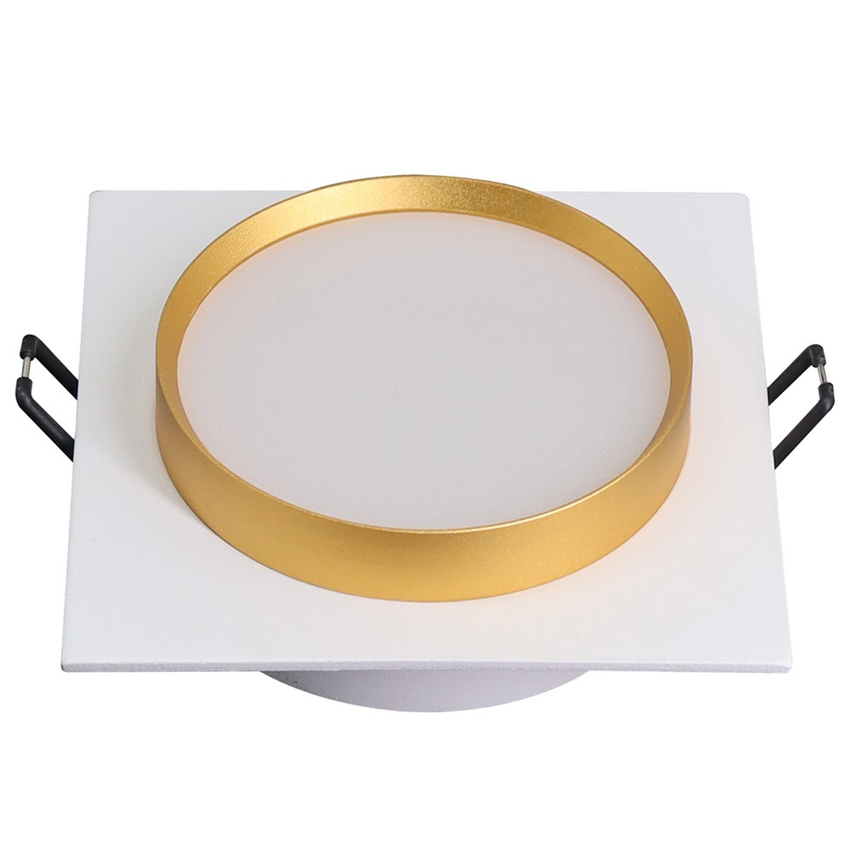 Встраиваемые светодиодные светильники Светильник встраиваемый Feron DL506 потолочный GX53 белый + золото квадрат 51362