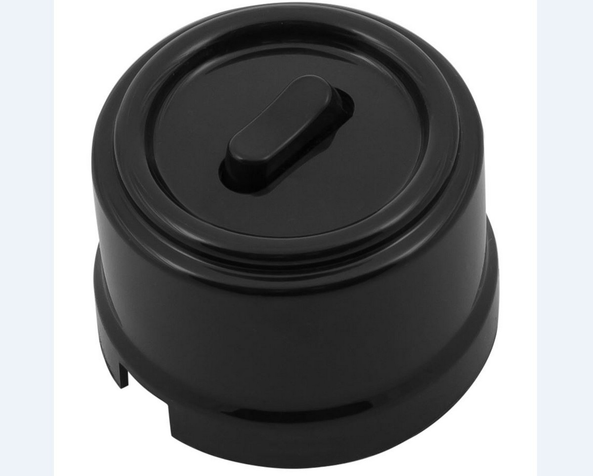 Bironi Лизетта - Ретро розетки и выключатели Выключатель проходной BIRONI Черный 1-кл (клавишный) B1-221-23