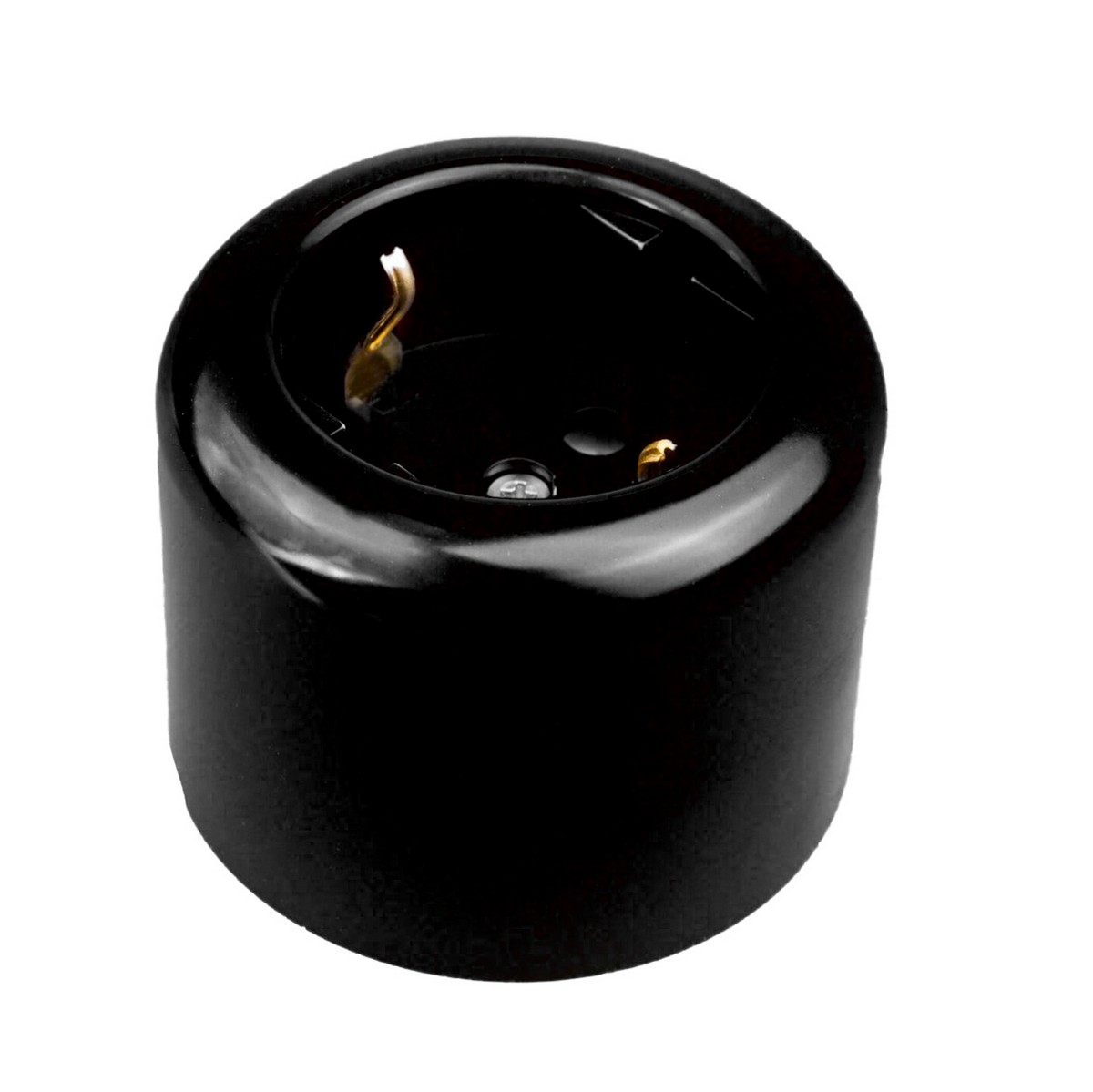 Bironi Лизетта - Ретро розетки и выключатели Розетка BIRONI Ришелье Пластик Черный с/з R1-101-23