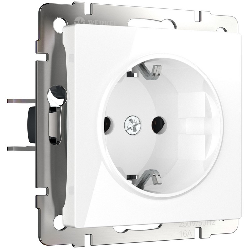 Werkel Белый механизмы Розетка Werkel с заземлением, безвинтовой зажим (белая) W1171301