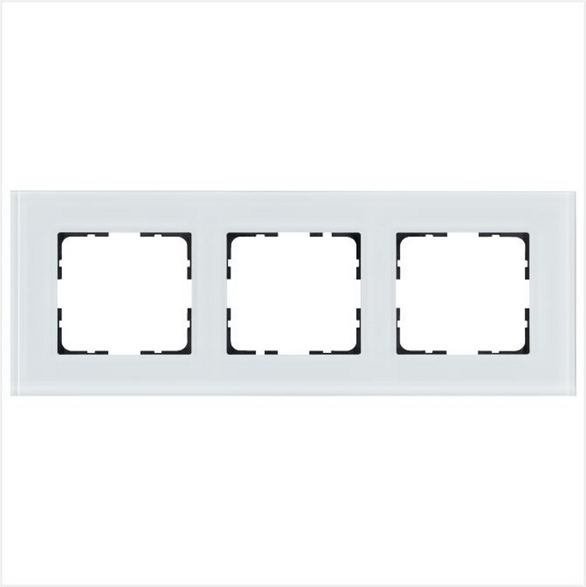 JASMART G - розетки и выключатели Рамка JASMART 3-постовая стекло White Glass G1003GW