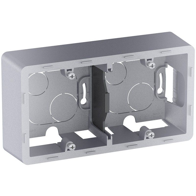 Legrand Inspiria Алюминий Коробка накладного монтажа Legrand INSPIRIA Алюминий 2 поста 673992