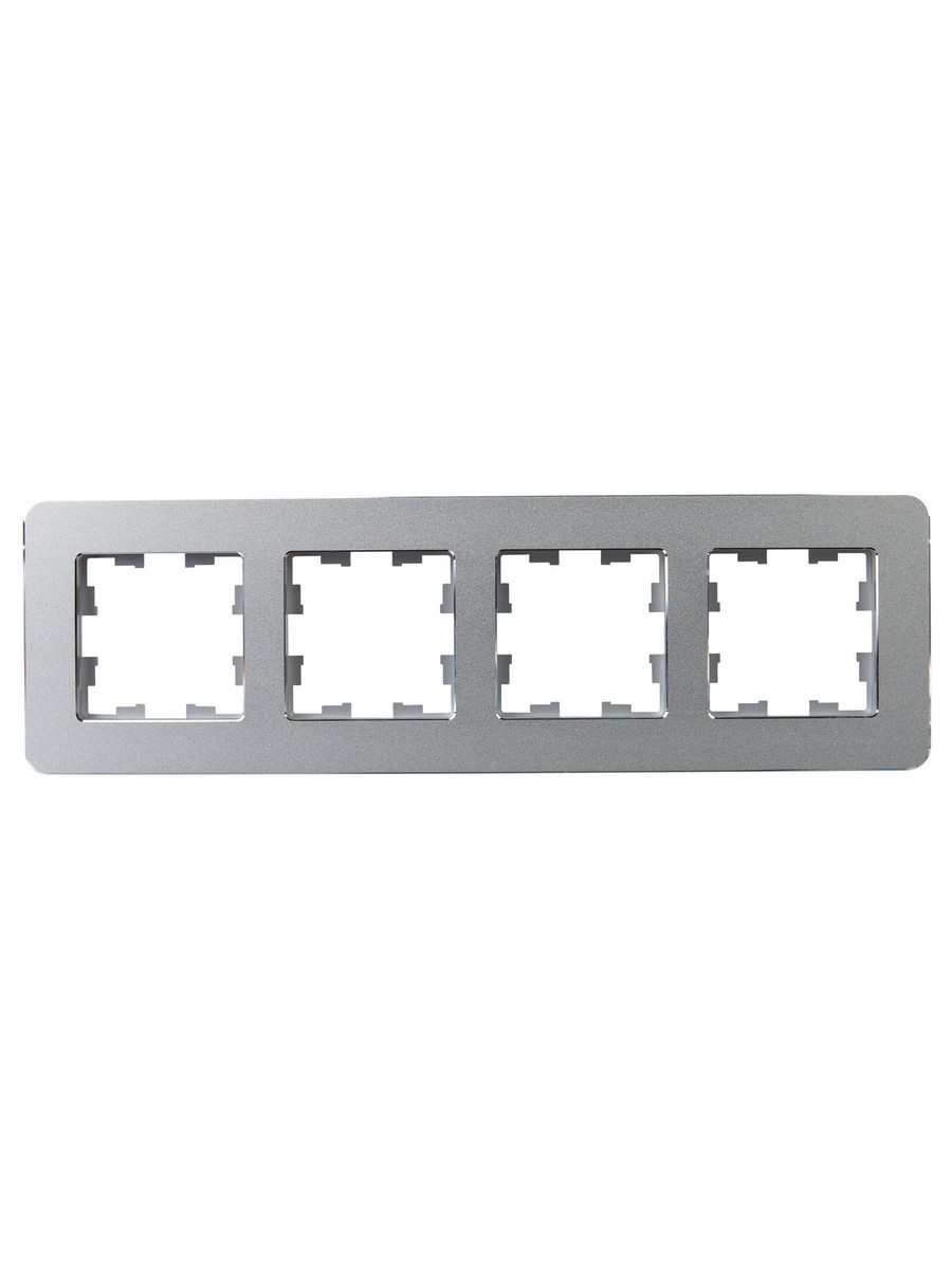 IEK Brite Рамки Рамка IEK BRITE DECOR Алюминий металл. скругл.угол 4-м РУ-4-1-Бр RE BR-M42-M-01-K47