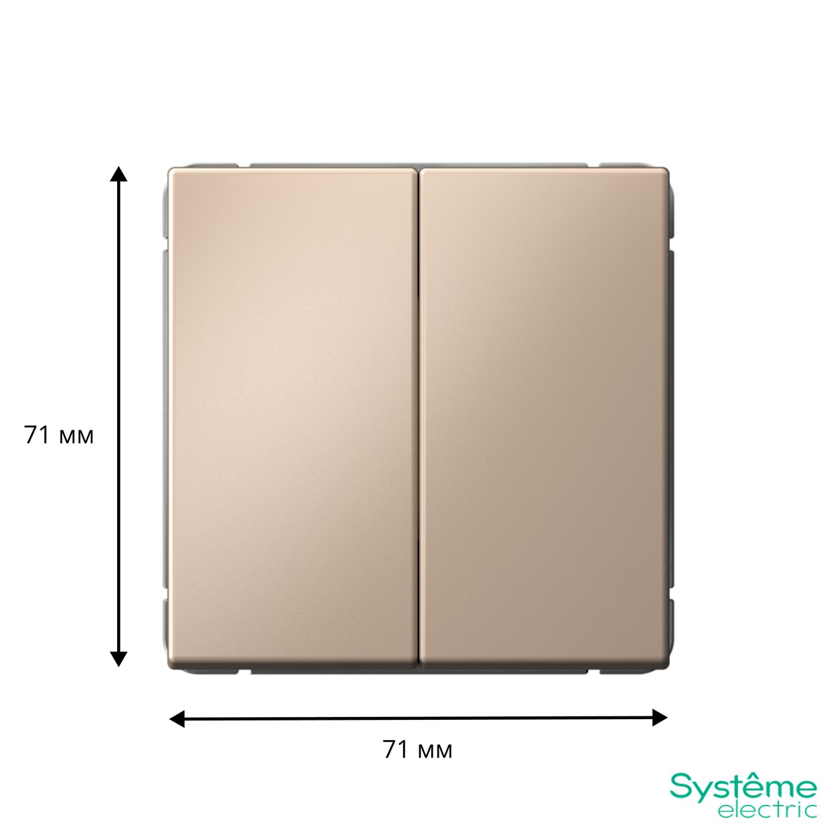 ArtGallery Песочный Выключатель SE ArtGallery Песочный 2-клавишный кнопочный, быстрозажим. клем. GAL001217S