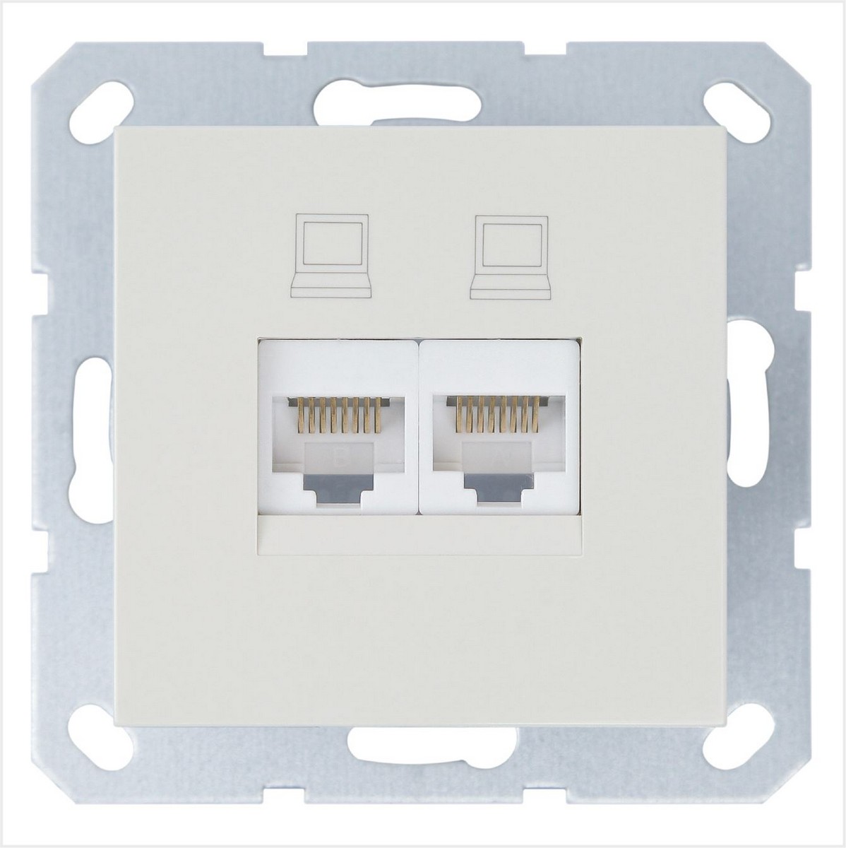 JASMART G - розетки и выключатели Интернет-розетка JASMART RJ45 двойная 6 категория слоновая кость G6108V