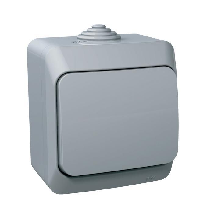 Этюд Серый Переключатель 1-клавишный Systeme Electric Этюд наружный Серый IP44 BA10-046C