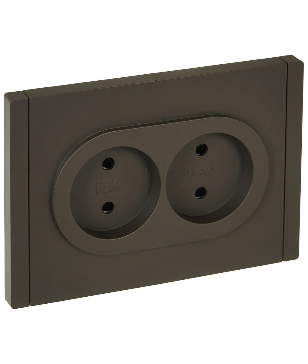 IEK FORTE&PIANO Серый Розетка IEK FORTE&PIANO Серый 2-я б/з со шт безвинтовое крепление10А FP325