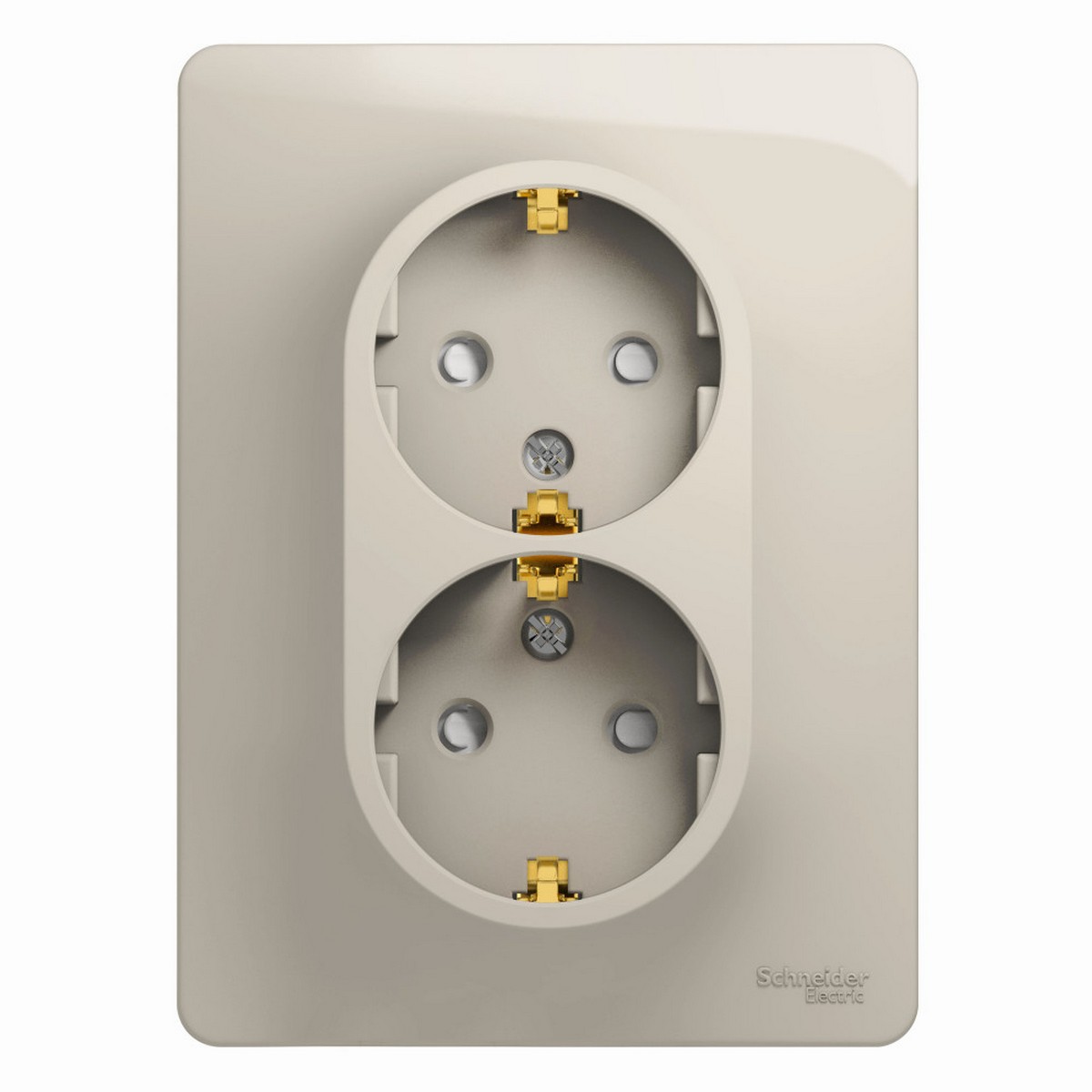 Glossa Молочный Розетка Systeme Electric Glossa Молочная 2-ая с-з со шторками (в сборе) GSL000926