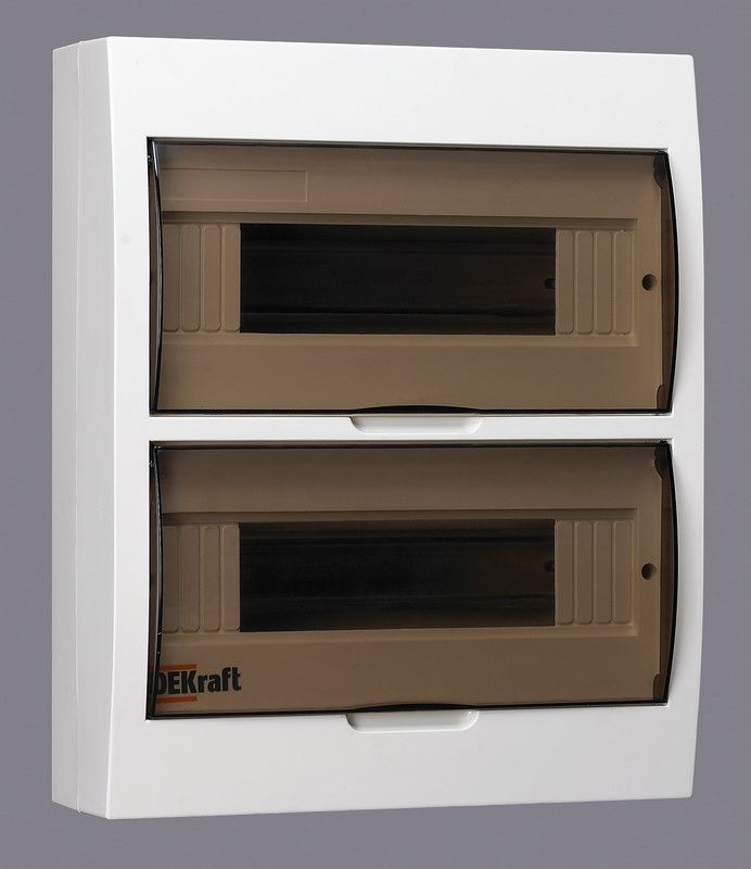 Пластиковые боксы и щиты Dekraft Корпус пластиковый Dekraft ЩРН-П-24 навесной 24 мод. IP41 31013DEK