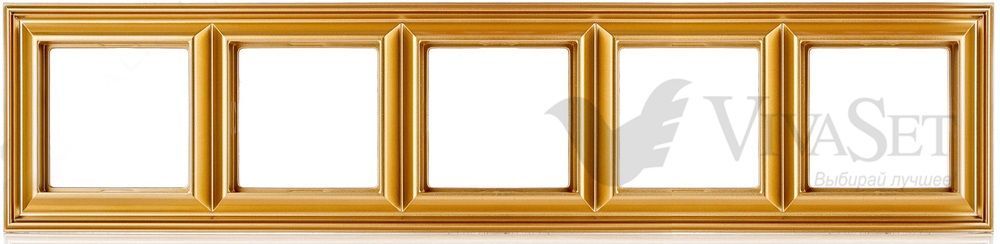Рамки Jung Eco Profi Standart Рамка пятерная Jung Eco Profi Deco золото EPD485GO