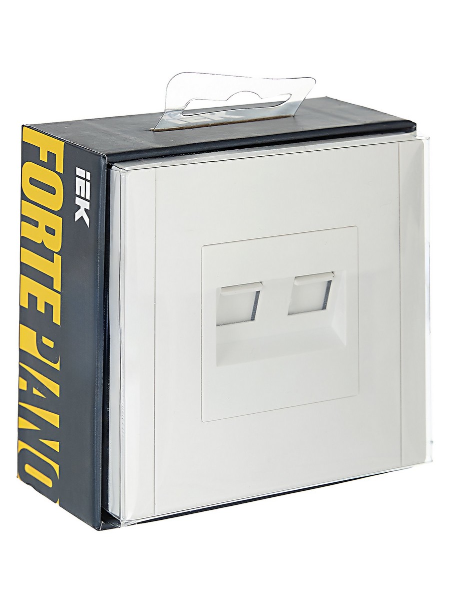 IEK FORTE&PIANO Белый Розетка IEK FORTE&PIANO Белый двойная RJ11+RJ45 кат.5E FP235