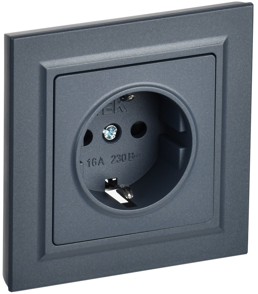 IEK Brite Маренго Розетка IEK BRITE Маренго с з/к/ш 16А в сборе РСР14-1-0-БрМ BR-R14-16-K35-F