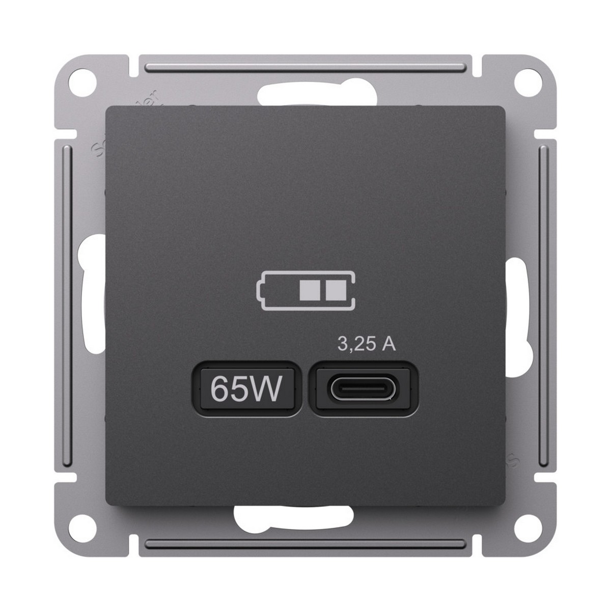 AtlasDesign Базальт Розетка Systeme Electric AtlasDesign Базальт USB тип-С 65Вт QC, PD, ATN001427