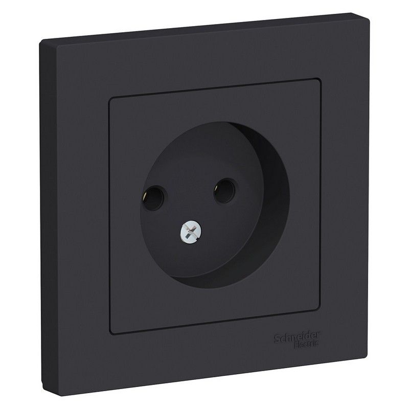 AtlasDesign Карбон Розетка Systeme Electric AtlasDesign Карбон б/з, 16А, в сборе ATN001040