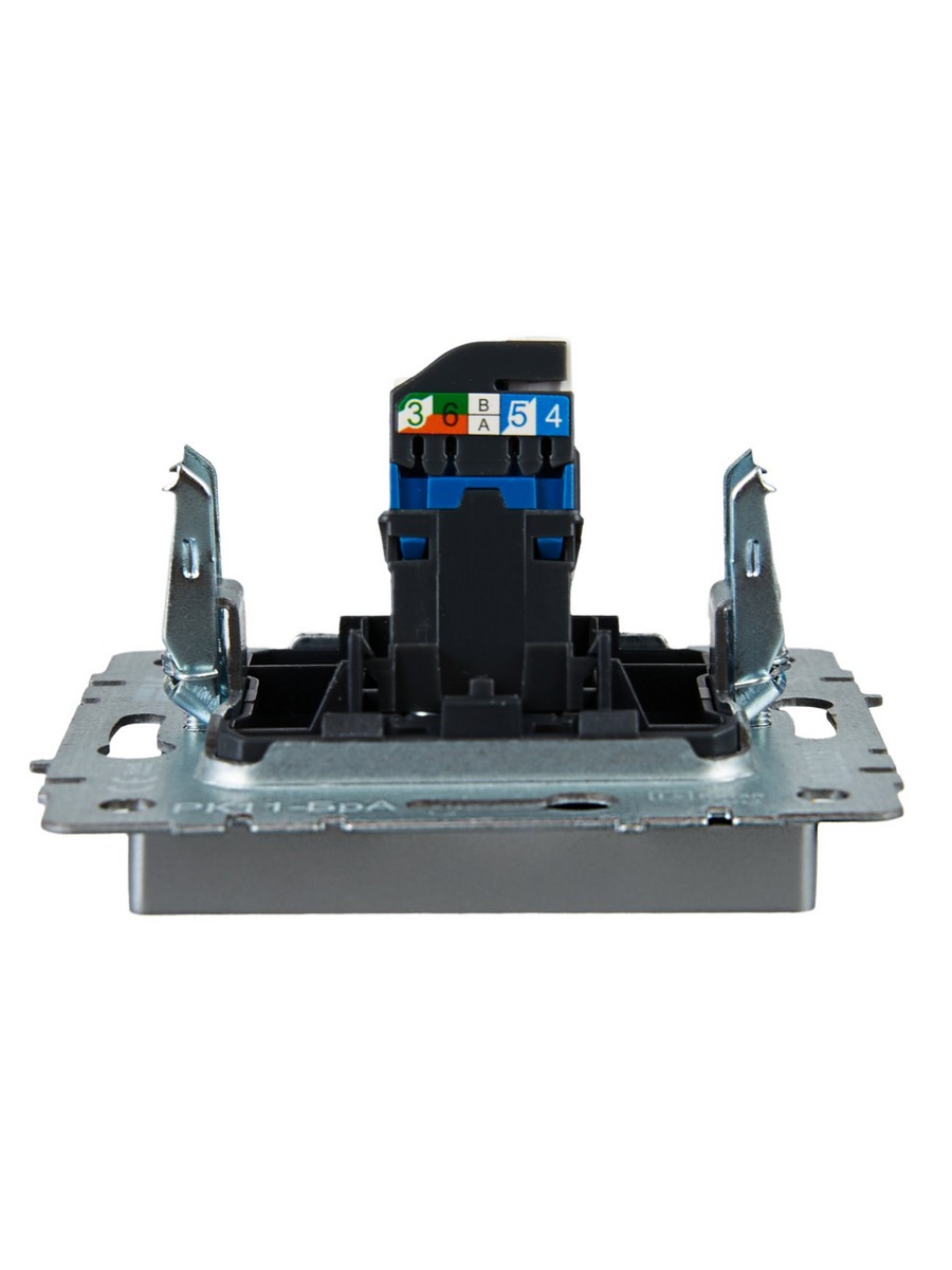 IEK Brite Алюминий Розетка компьютерная IEK BRITE BASE Алюминий RJ45 кат.6 РК11-БрА BR-K10-2-K47