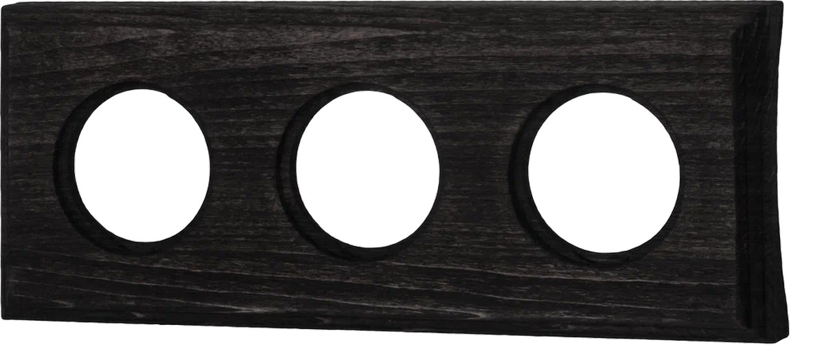Bironi Лизетта - Ретро розетки и выключатели Рамка BIRONI Шедель Бук Угольно-черный 3-ая на бревно 280мм (скрытый монтаж) BF4C28-630-119