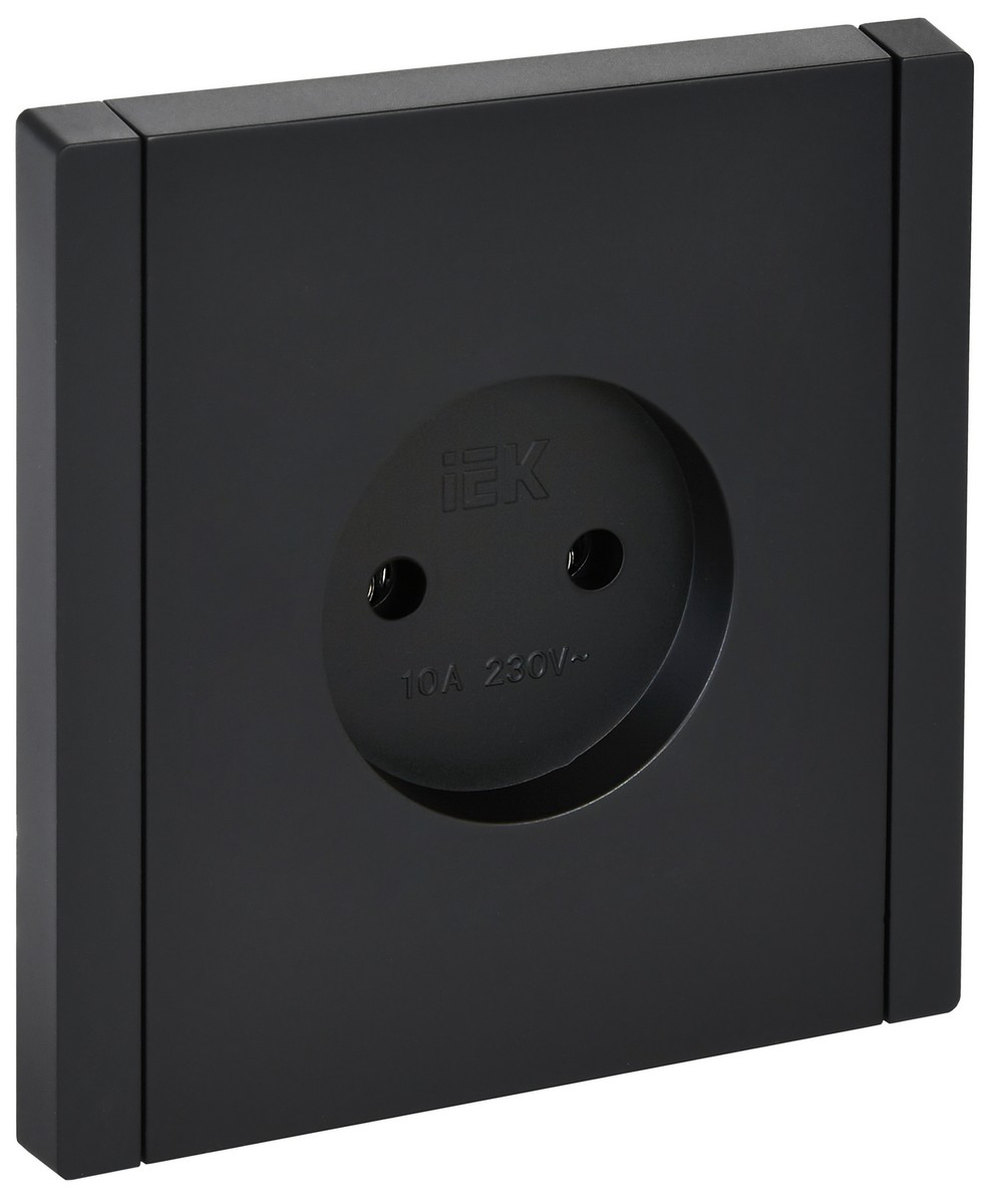 IEK FORTE&PIANO Черный Розетка IEK FORTE&PIANO Черный б/з винтовое крепление 10А FP118