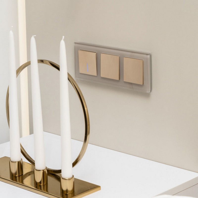 Werkel Шампань рифленный механизмы Выключатель Werkel одноклавишный  проходной (шампань рифленый) W1112010