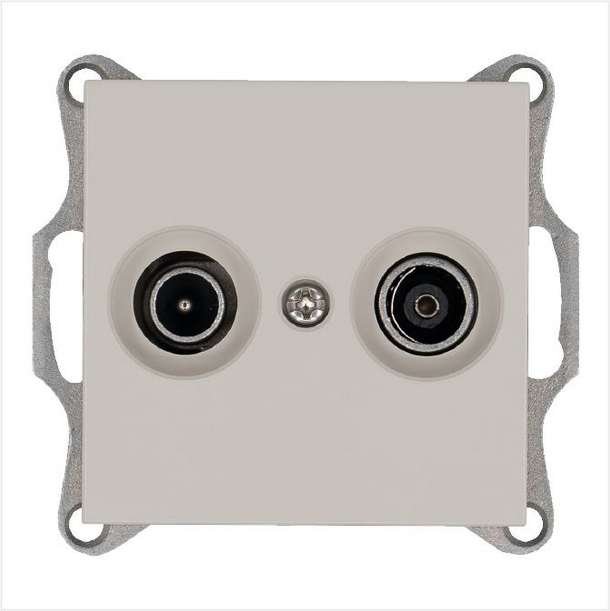 JASMART G - розетки и выключатели Розетка JASMART TV+FM проходная Тауп G6205T