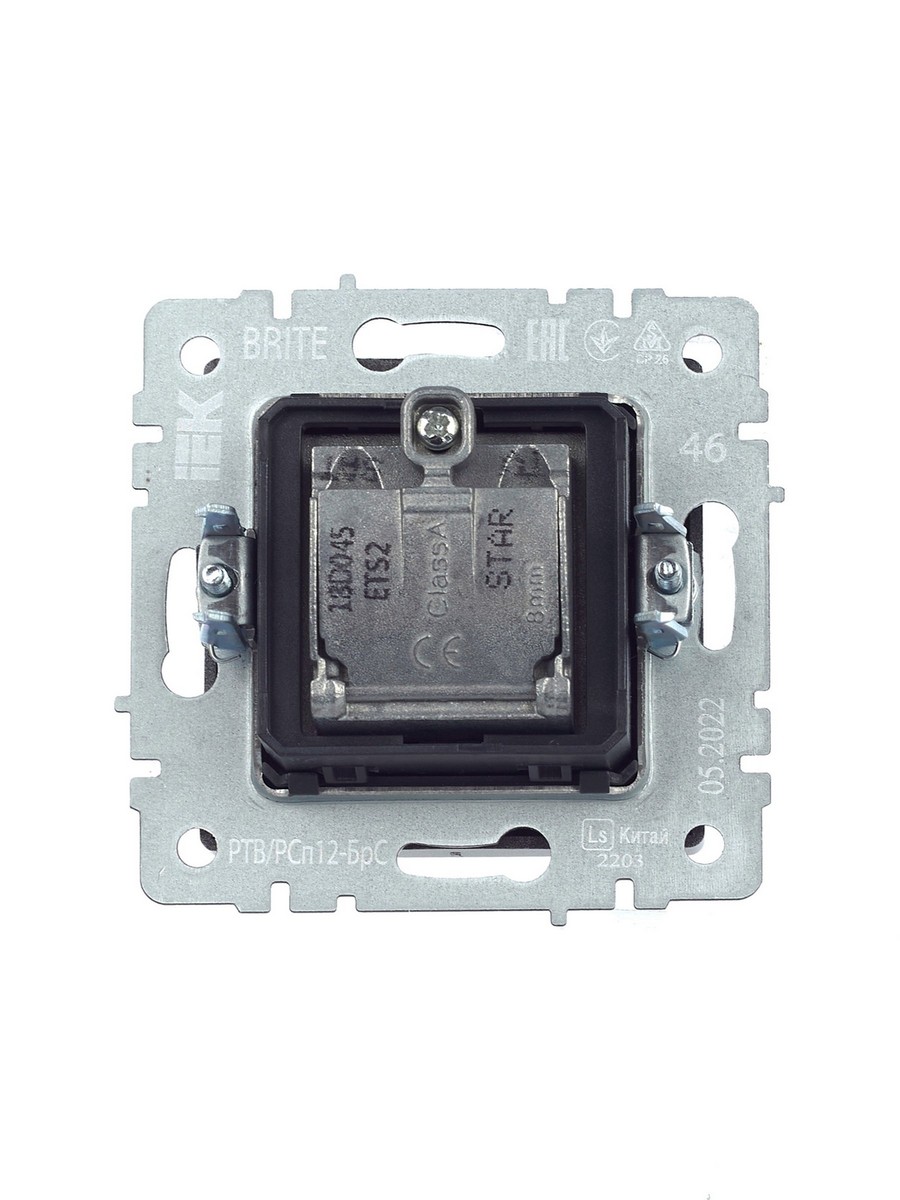 IEK Brite Сталь Розетка IEK BRITE двойная TV+SAT РТВ/РСп12-БрС сталь BR-AF20-O-K46