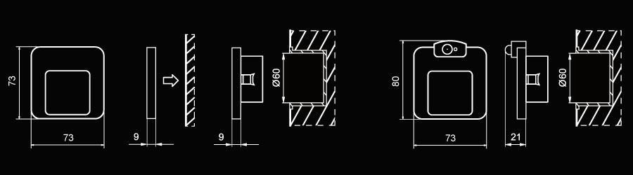 Встраиваемые светодиодные светильники Светильник для лестницы Zamel MOZA Золото/Тепл.бел. 230V AC 01-221-42 