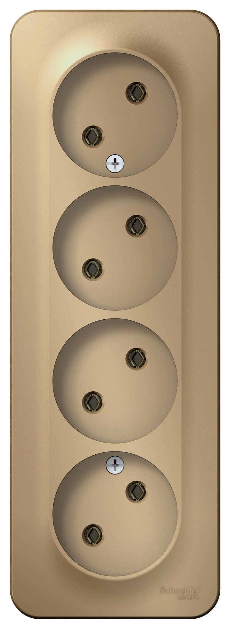 Blanca титан розетки и выключатели Розетка SE Blanca 4-ая Титан наружный б/з без шторок изолир. пластина BLNRA000414