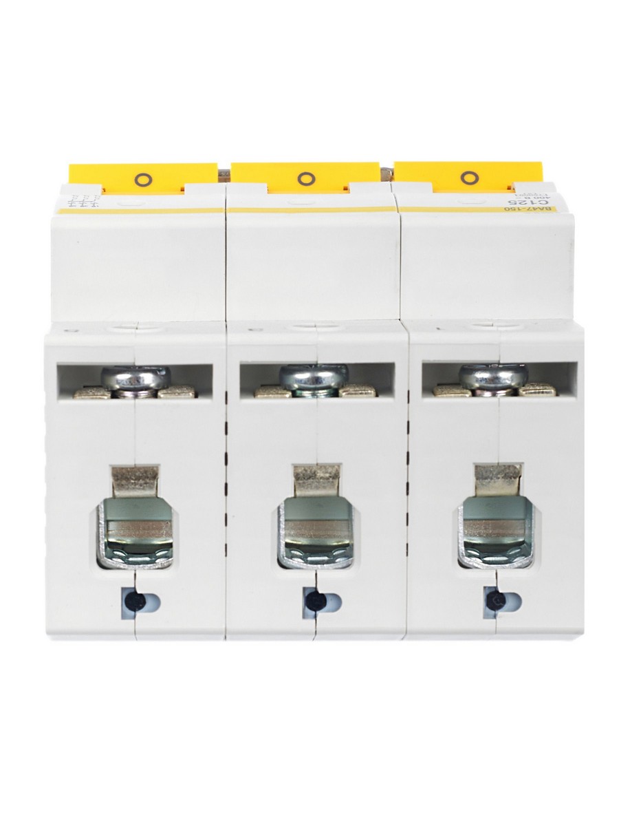 3 полюсные (трехполюсные) Автоматический выключатель IEK KARAT ВА47-150 3Р 125А 15кА х-ка C MVA50-3-125-C 