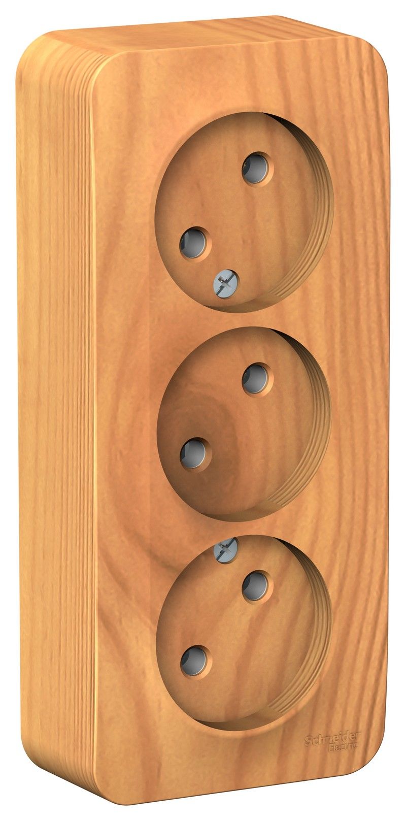 Blanca ясень розетки и выключатели Розетка SE Blanca 3-ая Ясень наружный б/з без шторок изолир. пластина BLNRA000315