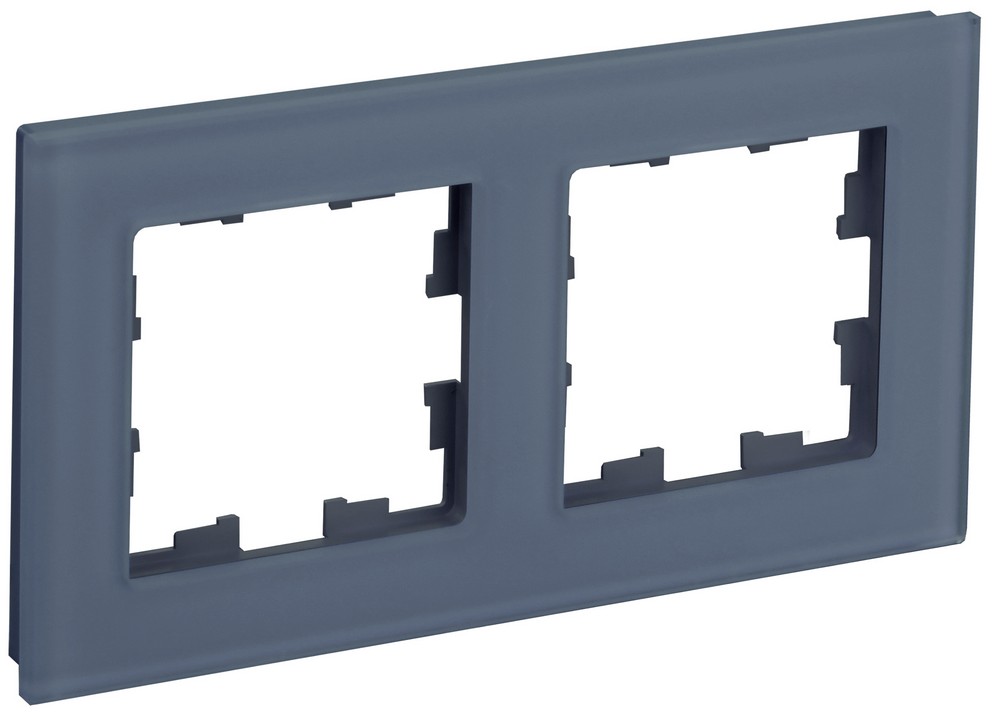 IEK Brite Рамки Рамка IEK BRITE DECOR Маренго матовый стекло 2-мест. РУ-2-2-Бр BR-M22-G-31-K35