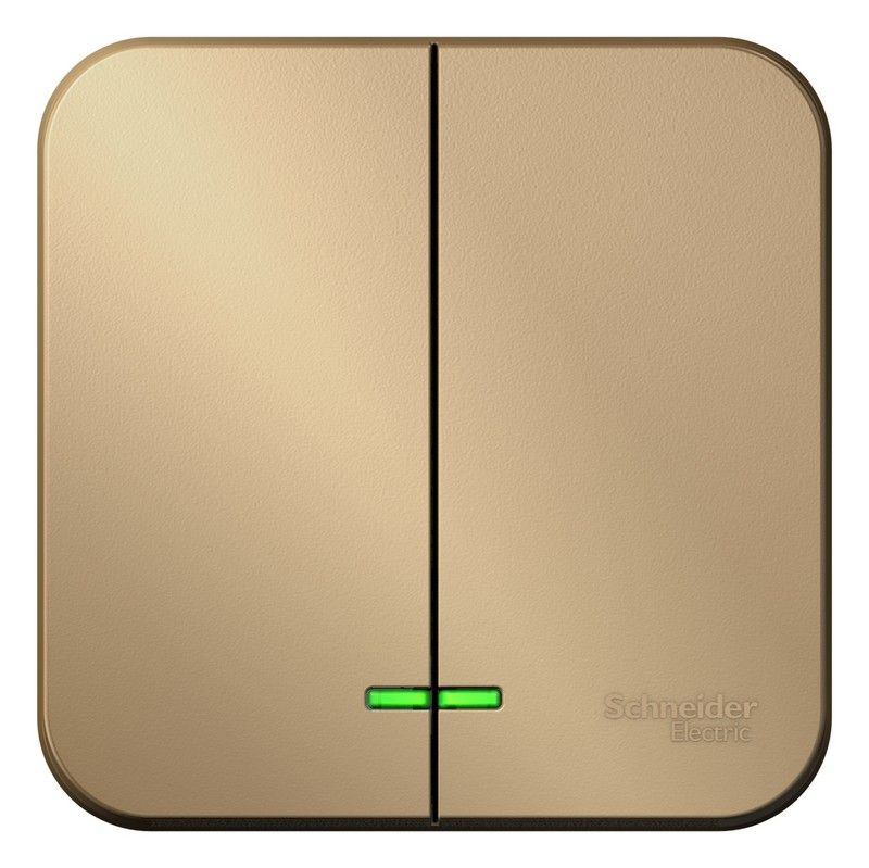 Blanca титан розетки и выключатели Выключатель SE Blanca 2-клавишный Титан наружный с подсветкой изолир. пластина BLNVA105114