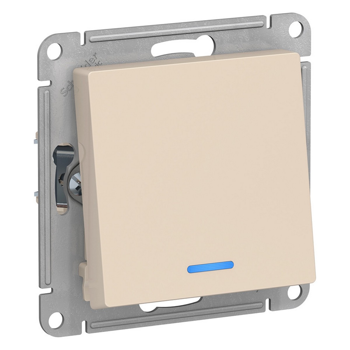 AtlasDesign Бежевый Переключатель 1-клавишный Systeme Electric AtlasDesign бежевый с подсветкой, сх.6а, ATN000263