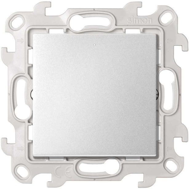 Розетки и выключатели Simon 24 Алюминий Кнопочный выключатель Simon 24 Алюминий с подсветкой 2420160-033