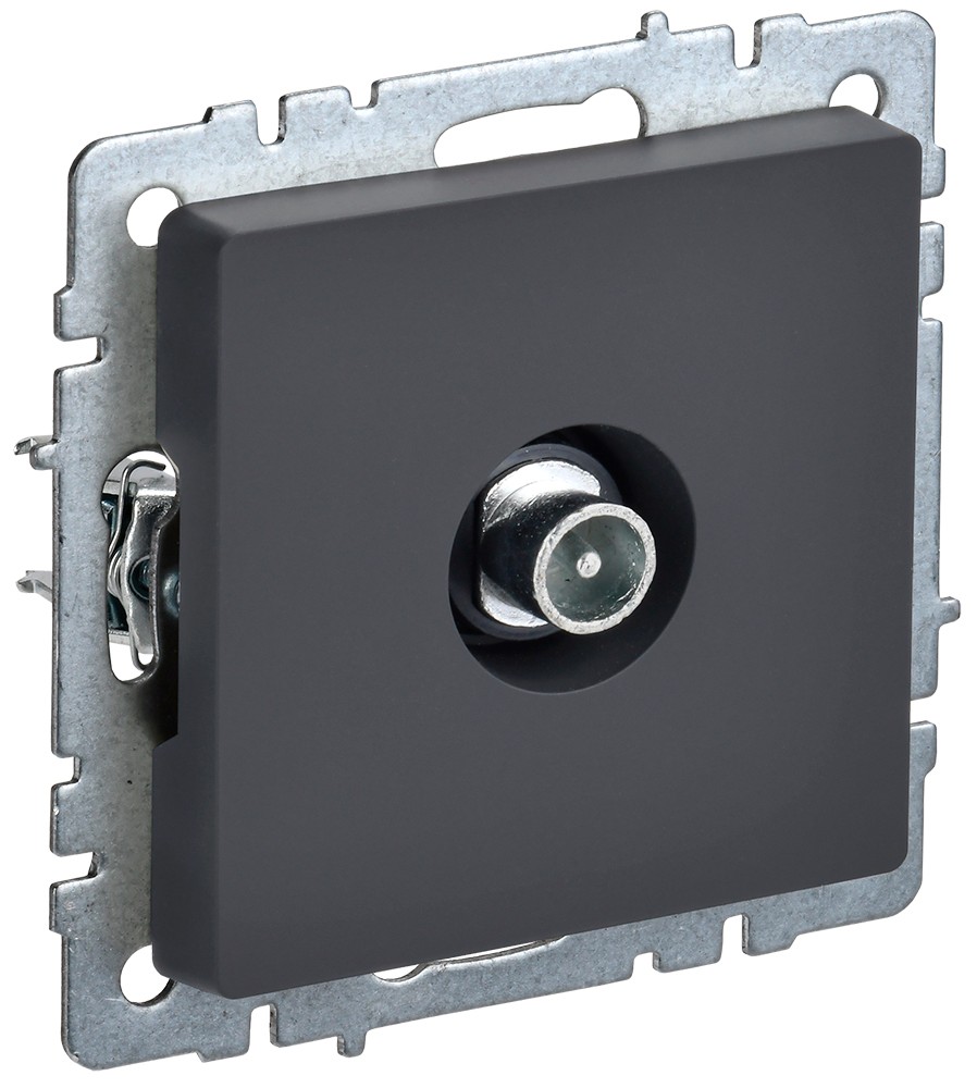 IEK Brite Графит Розетка IEK BRITE TV проходная РТВ10-0-БрГ графит BR-A10-P-K53