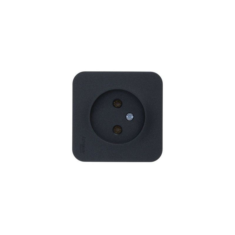 Blanca антрацит розетки и выключатели Розетка SE Blanca б/з Антрацит наружный без шторок изолир. пластина BLNRA000116