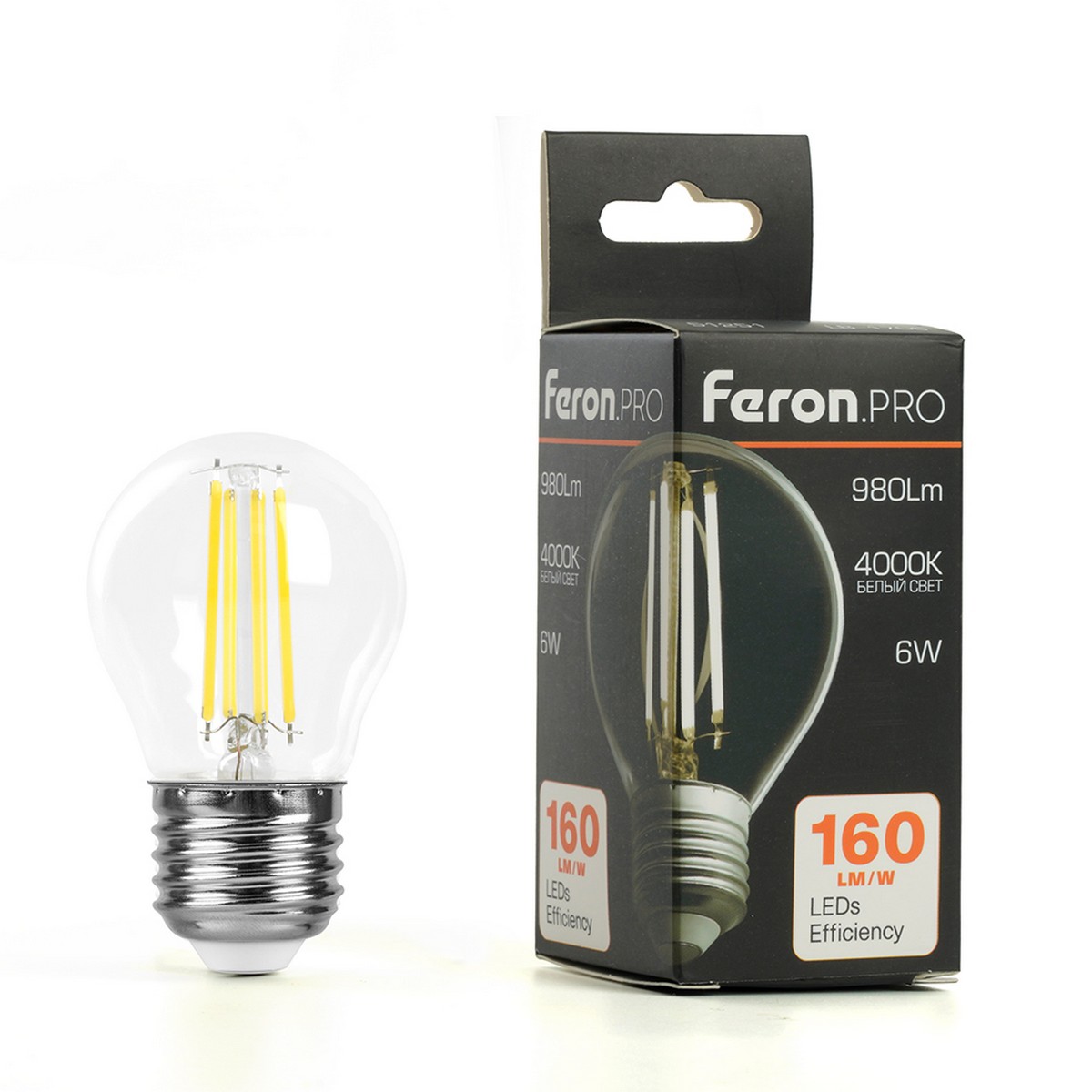 E27 Лампа светодиодная Feron.PRO LB-1706 Шарик E27 6W 175-265V 4000K 51251 