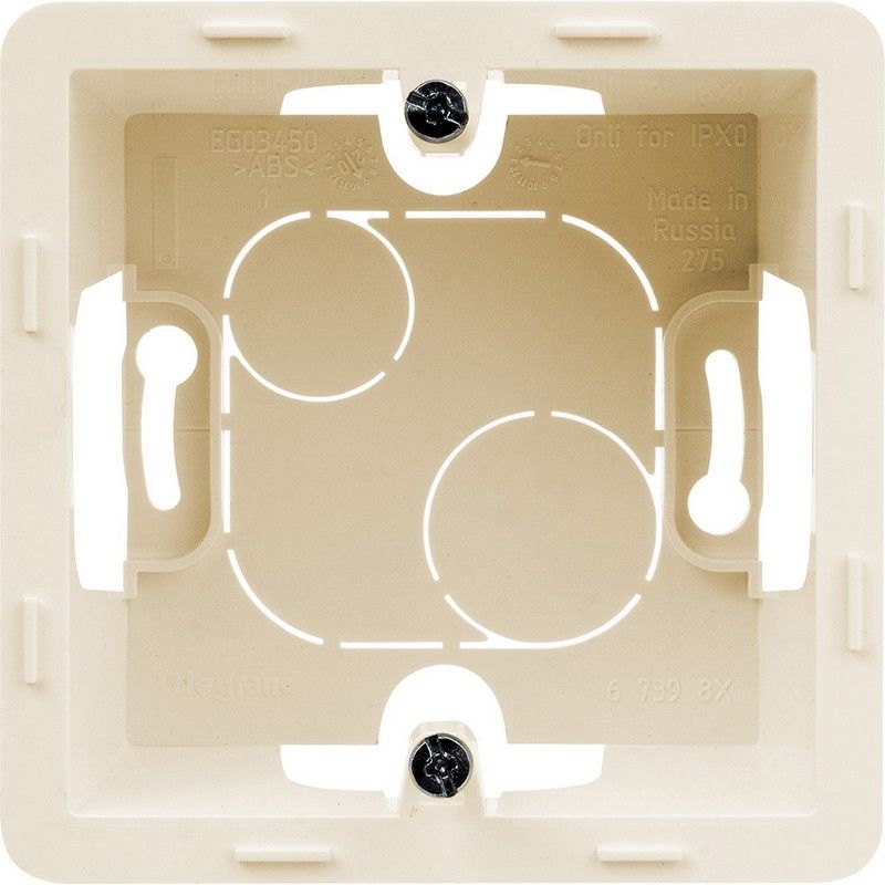 Legrand Inspiria Слоновая кость Коробка накладного монтажа Legrand INSPIRIA Слоновая кость 1 пост 673981