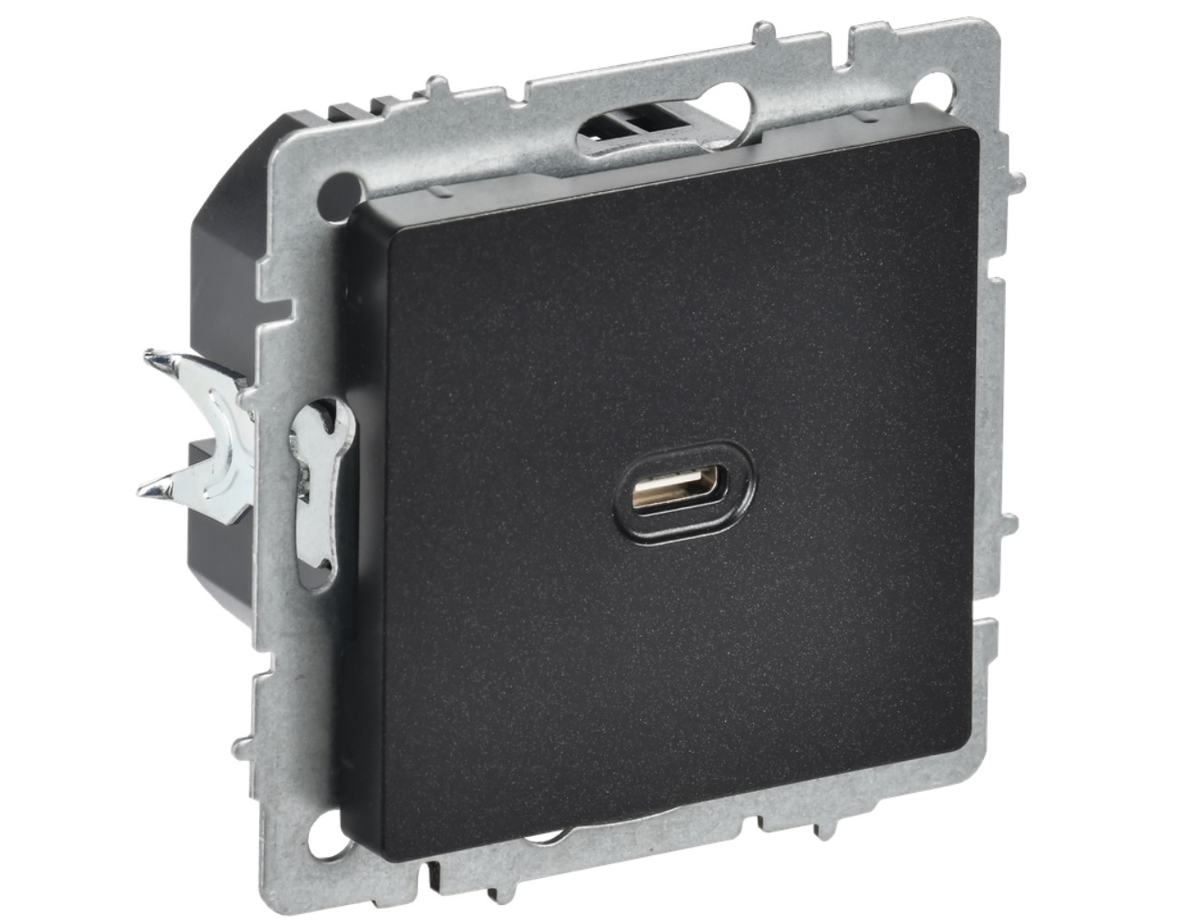 IEK Brite Черный Розетка USB IEK BRITE C 65Вт высокоскор. зар. РЮ12-1-БрЧ черный