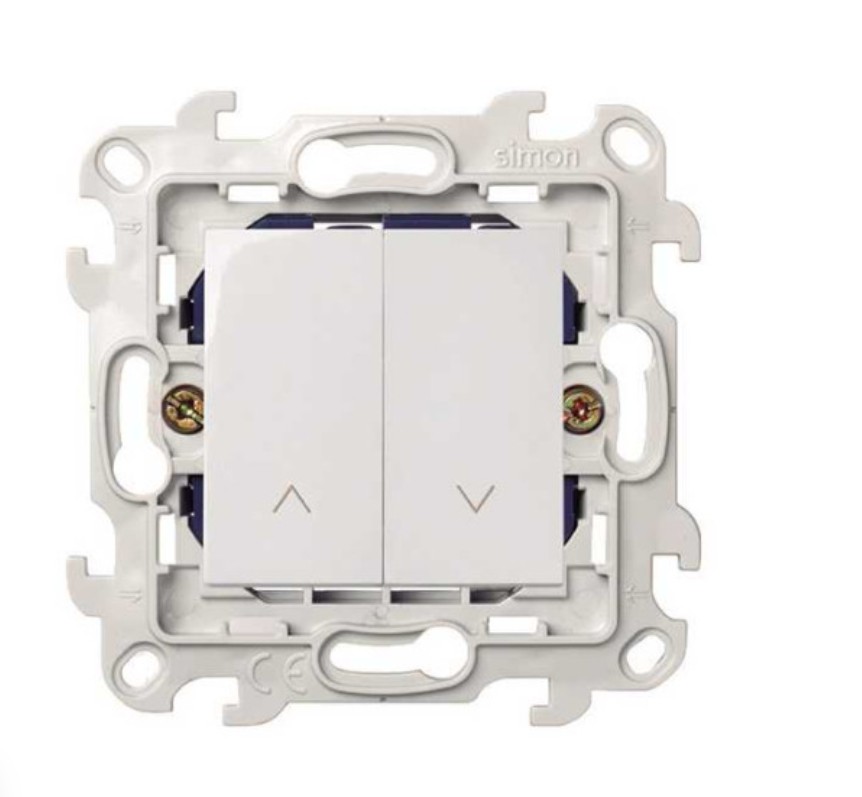 Розетки и выключатели Simon 24 Белые Выключатель жалюзи Simon 24 Белый 3-позиционный 2420333-030