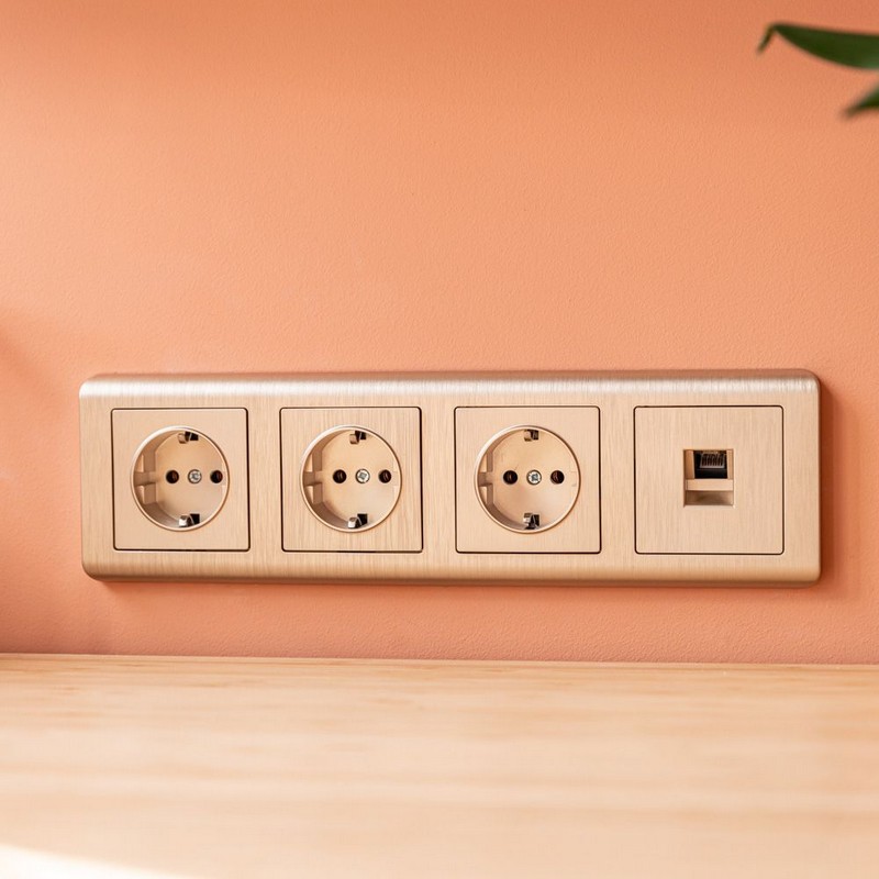 Werkel Шампань рифленный механизмы Розетка Ethernet Werkel RJ-45 (шампань рифленый) W1181010