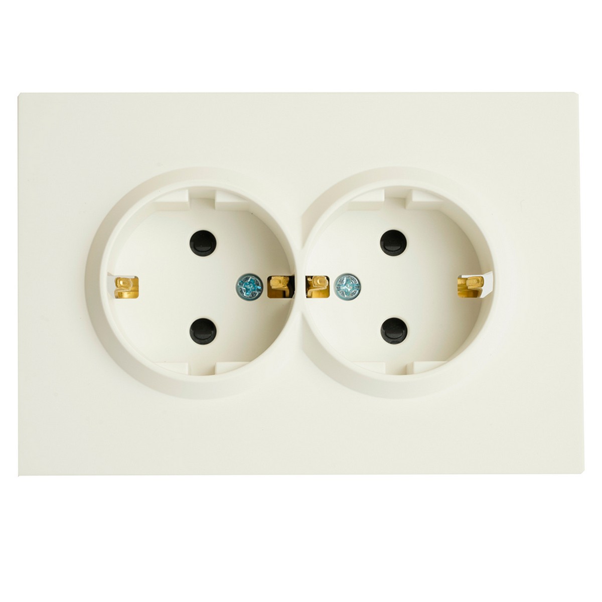 Эмили - Розетки и выключатели Stekker Розетка 2-ая с защитной шторкой с/з 16А STEKKER Эмили RST16-5114-01 белый фарфор soft touch 49882