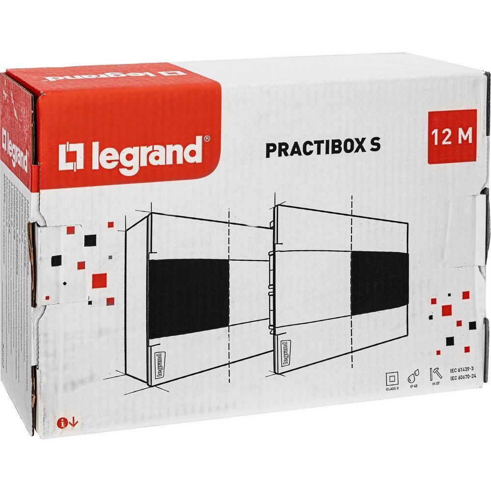 Пластиковые боксы и щиты Legrand Пластиковый щиток Legrand Practibox S Встраиваемый 12 мод 1X12 Белая дверь 135541