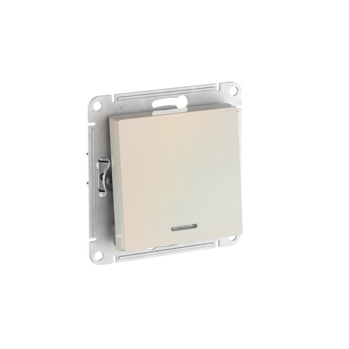 AtlasDesign Жемчуг Переключатель SE AtlasDesign Жемчуг 1-кл с подсветкой быстрозажим. клем. ATN000463S